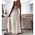 cheap Maxi Dresses-Women&#039;s Maxi long Dress Swing Dress White Dress White Sleeveless Split Pure Color V Neck Spring Summer Stylish Hot Vacation 2022 S M L XL