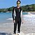 billige Udslætvagter-mænds rash guard dykkerskind dragt helkrops badetøj upf50+ front lynlås badedragt uv solbeskyttelse åndbar høj elasticitet langærmet - svømning dykning surfing snorkling patchwork