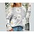 cheap Knit Tops-Women&#039;s Sweater Co-ords Pullover Daisy Flower Casual Long Sleeve Regular Fit Sweater Cardigans Fall Winter Round Neck Green Light Gray Dark Gray