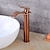cheap Classical-Brass Bath Sink Faucet with Drain,Waterfall Rose Gold Tall Centerset Single Handle One Hole Bath Taps with Hot and Cold Water