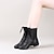 cheap Dance Boots-Women&#039;s Dance Boots Dance Shoes Performance Practice Square Dance Dancesport Shoes Ankle Boots Split Sole Thick Heel Round Toe Zipper Lace-up Black White