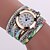 voordelige Quartz-horloges-Luxury Watches Women Flower Popular Quartz Diamond Leather Bracelet Female Ladies Gemstone Dress Wristwatch Quartz Watch for Women Analog Quartz Alloy