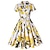 Недорогие 1950 гг.-Ретро винтажное платье для отпуска 1950-х годов, платье-клеш, женский костюм, винтажный косплей, повседневное платье для свидания, карнавальное платье с короткими рукавами