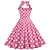 Χαμηλού Κόστους Ιστορικές &amp; Vintage Στολές-γυναικείο φόρεμα rockabilly σε γραμμή πουά halter swing φόρεμα flare φόρεμα με αξεσουάρ σετ 1950s 60s retro vintage με κεφαλόδεσμο σιφόν φουλάρι σκουλαρίκια γυαλιά ηλίου 6τμχ