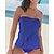 cheap Tankinis-Women&#039;s Swimwear Tankini 2 Piece Plus Size Swimsuit Open Back Pure Color Light Blue Blue Black Fuchsia Red Bandeau Strapless Bathing Suits New Vacation Fashion / Modern / Padded Bras