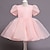 cheap Dresses-Kids Girls&#039; White Tulle Dress Tie Dye Short Sleeve Party Ruched Mesh Puff Sleeve Cute Princess Polyester Knee-length A Line Dress Tulle Dress Summer Spring 2-8 Years White Pink Dusty Rose