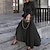 Χαμηλού Κόστους Σατέν Φορέματα-Γυναικεία Φόρεμα για πάρτυ Σατέν Φόρεμα Φόρεμα ριχτό από τη μέση και κάτω Μακρύ Φόρεμα Μάξι Φόρεμα Μαύρο Κίτρινο Ρουμπίνι Μακρυμάνικο Μονόχρωμες Με Κορδόνια Άνοιξη Φθινόπωρο Χειμώνας Όρθιος Γιακάς