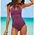 cheap One-piece swimsuits-Women&#039;s Swimwear One Piece Monokini Bathing Suits trikini Swimsuit High Waist Solid Color Black Purple Halter High Neck Bathing Suits New / Padded Bras
