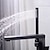 זול ברזים לאמבטיה-ברז אמבטיה עצמאי לתלייה לרצפה מילוי אמבט ידית אחת ברז פליז עם מקלחת יד ופיה מסתובבת 360 מעלות