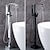billige Badekraner-badekarkran - moderne galvanisert frittstående messingventil badekar dusj blandebatterier