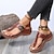 ieftine Sandale de Damă-Pentru femei Sandale În aer liber Zilnic Sandale Platformă Mărime Plus Size Vară Paiete Toc Drept Toc Platformă Vârf deschis Casual PU piele Loafer Mată Negru Rosu Maro