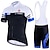cheap Men&#039;s Clothing Sets-Men&#039;s Short Sleeve Cycling Jersey with Bib Shorts Summer Spandex Polyester Green Red Blue Stripes Bike Clothing Suit 3D Pad Breathable Quick Dry Reflective Strips Sports Stripes Mountain Bike MTB