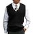 ieftine pulover pentru bărbați-Bărbați Pulover Vestă pulover Plover Cablu Tricotat Tricotat Culoare solidă În V Stilat Stil Vintage Oficial În aer liber Îmbrăcăminte Iarnă Toamnă Negru Roșu Vin S M L