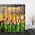 olcso Zuhanyfüggönyök Top Sale-zuhanyfüggöny akasztókkal, virágos növény élénkzöld akvarell levelekkel a felső növényen virágos fürdőszobai dekoráció hüvelyk kampóval