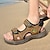 cheap Men&#039;s Sandals-Men&#039;s Sandals Leather Sandals Sports Sandals Walking Casual Daily Nappa Leather Magic Tape Black Brown Gray Summer Spring
