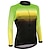 cheap Cycling Jerseys-21Grams Women&#039;s Cycling Jersey Long Sleeve Bike Top with 3 Rear Pockets Mountain Bike MTB Road Bike Cycling Breathable Quick Dry Moisture Wicking Reflective Strips Black Green Yellow Gradient