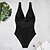 cheap One-piece swimsuits-Women&#039;s Swimwear One Piece Monokini Bathing Suits Swimsuit Open Back Lace Pure Color Black V Wire Bathing Suits New Vacation Fashion / Modern / Padded Bras