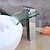 preiswerte Klassisch-Chrom-Wasserfall-Armatur - Waschtischarmatur mit Glas - Einhebel-Mischbatterie für Waschbecken