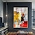 levne Abstraktní malby-olejomalba 100% ručně malovaná nástěnná malba na plátně abstraktní malba nožem na šířku žlutá červená pro dekoraci domova srolované plátno bez rámu nenatažené