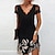cheap Casual Dresses-Women&#039;s Casual Dress Midi Dress Black Rainbow Floral Short Sleeve Spring Summer Print Basic V Neck Loose Fit Weekend 2022 S M L XL XXL 3XL 4XL 5XL