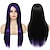 cheap Costume Wigs-Blue Wigs Long Blue Black Wig Silky Straight Synthetic Heat Resistant Side Bangs   Hair Wigs for Women Girls