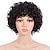 お買い得  人毛キャップレスウイッグ-人毛ウィッグ カーリー 前髪付き 黒 ソフト 女性 簡単なドレッシング キャップレス ブラジルの髪 女性用 自然な黒 #1b 8 インチ パーティー / イブニング デイリー デイリーウェア