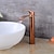Недорогие классический-смеситель для раковины в ванной комнате, высокий со сливом, кран для раковины, керамический клапан, одна ручка, установленный на бортике, шар / розовое золото / никель