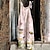 abordables Combinaisons femme-Combinaison-pantalon Femme Imprimer Floral Col Ras du Cou Décontractée Plein Air Décontractée Ample Standard Sans Manches Blanche S Printemps