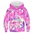 cheap Girls&#039; Tees &amp; Blouses-Kids Girls&#039; Hoodie Long Sleeve 3D Print Pocket Unicorn Animal Pink Children Tops Fashion Streetwear Adorable Fall Winter Daily Indoor Outdoor Regular Fit 3-12 Years / Spring