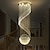 cheap Chandeliers-70 cm Chandelier LED Pendant Light Crystal Long Stainless Steel Electroplated Modern Stair Light 220-240V