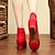 رخيصةأون أحذية الرقص-نسائي جزمات رقص أداء مناسب للحفلات تمرين أحذية مفصل الكاحل الخارج قاع كامل دانتيل كعب سميك أمام الحذاء على شكل دائري للبالغين أسود أحمر