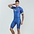 voordelige triatlonkleding voor heren-BOESTALK Voor heren Korte mouw Triathlonpak Zomer Spandex Groen  / geel Hemelsblauw Blauw Gestreept Lapwerk Gestipt Fietsen Sportoutfits Ademend Anatomisch ontwerp Sneldrogend Vochtregelerend