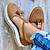 cheap Women&#039;s Sandals-Women&#039;s Platform Sandals Plus Size Outdoor Daily Walking Solid Color Summer Tassel Platform Flat Heel Round Toe Closed Toe Buckle Black
