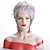 cheap Older Wigs-Synthetic Wig Straight With Bangs Machine Made Wig Short Silver grey Synthetic Hair Women&#039;s Soft Party Easy to Carry Silver Gray / Daily Wear / Party / Evening / Daily