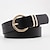 cheap Women&#039;s Belt-Women&#039;s Unisex PU Buckle Belt PU Leather Prong Buckle D-ring Casual Classic Party Daily Black Pink Brown Beige