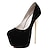 cheap Women&#039;s Heels-Women&#039;s Heels Pumps Stilettos Party Club Solid Color Solid Colored Platform High Heel Stiletto Heel Round Toe Elegant Faux Suede Loafer Black