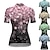 cheap Cycling Jerseys-21Grams® Women&#039;s Short Sleeve Cycling Jersey With 3 Rear Pockets Summer Bicycle Riding Bike Top Breathable Quick Dry Moisture Wicking Spandex Polyester Green Purple Pink Floral Botanical Mountain Bike
