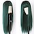 tanie Peruki syntetyczne modne-zielona peruka proste włosy peruka z grzywką powietrza maszyna peruka głęboki korzeń gradient zielony 2 kolory długie żaroodporne włókna syntetyczne włosy bez kleju 24 cal
