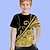 Χαμηλού Κόστους αγορίστικα 3d μπλουζάκια-Παιδιά Αγορίστικα Κοντομάνικη μπλούζα Κοντομάνικο 3D εκτύπωση Ουράνιο Τόξο 3D Εκτύπωση Συνδυασμός Χρωμάτων Θαλασσί Κίτρινο Χρυσό Παιδιά Άριστος Καλοκαίρι Βασικό Κομψό στυλ street Αθλήματα / Σχολείο