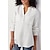 ieftine Bluze simple pentru femei-cămașă de in Topuri lungi din bumbac Blat alb din bumbac Bluză albă din bumbac Pentru femei Negru Alb Galben Clasic Zilnic Zilnic De Bază În V S