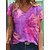 cheap Women&#039;s Clothing-Women&#039;s Blouse T shirt V Neck Print Multi Color Modern V Neck T-shirt Sleeve Regular Summer pea green Green Blue Purple