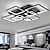 Недорогие Потолочные светильники с диммером-многослойный современный светодиодный потолочный светильник с регулируемой яркостью скрытого монтажа черный квадратный потолочный светильник подходит для спальни гостиной столовой ac110v ac220v
