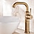 cheap Classical-Bathroom Sink Mixer Faucet Vintage Deck Mounted, 360 Swivel Rotatable Single Handle One Hole Monobloc Washroom Basin Taps with Hot and Cold Water Hose Antique Brass ORB