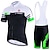 cheap Men&#039;s Clothing Sets-Men&#039;s Short Sleeve Cycling Jersey with Bib Shorts Summer Spandex Polyester Green Red Blue Stripes Bike Clothing Suit 3D Pad Breathable Quick Dry Reflective Strips Sports Stripes Mountain Bike MTB