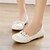 cheap Women&#039;s Sandals-Women&#039;s Flats Ballerina Flower Flat Heel Round Toe Sweet Daily PU Leather Loafer Spring Summer Solid Colored White Black Beige