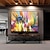 levne Abstraktní malby-olejomalba 100% ručně malovaná nástěnná malba na plátně horizontální panoramatický abstraktní barevná krajina moderní bytové dekorace výzdoba rolované plátno bez rámu nenatažené