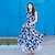 cheap Dresses and Jumpsuits-Mommy and Me Dresses Graphic Floral Daily Print Blue Sleeveless Maxi Mommy And Me Outfits Cute Matching Outfits