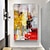 levne Abstraktní malby-olejomalba 100% ručně malovaná nástěnná malba na plátně abstraktní malba nožem na šířku žlutá červená pro dekoraci domova srolované plátno bez rámu nenatažené