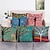 cheap Home &amp; Garden-Set of 5 Faux Linen Throw Pillow Case Pastrol Oil Painting Style Cushion Cover Home Sofa Decorative Outdoor Cushion for Sofa Couch Bed Chair