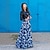 cheap Dresses and Jumpsuits-Mommy and Me Dresses Graphic Floral Daily Print Blue Sleeveless Maxi Mommy And Me Outfits Cute Matching Outfits